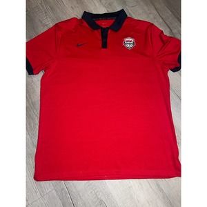 Nike dri Fit USA basketball Men's polo red,white and blue size large